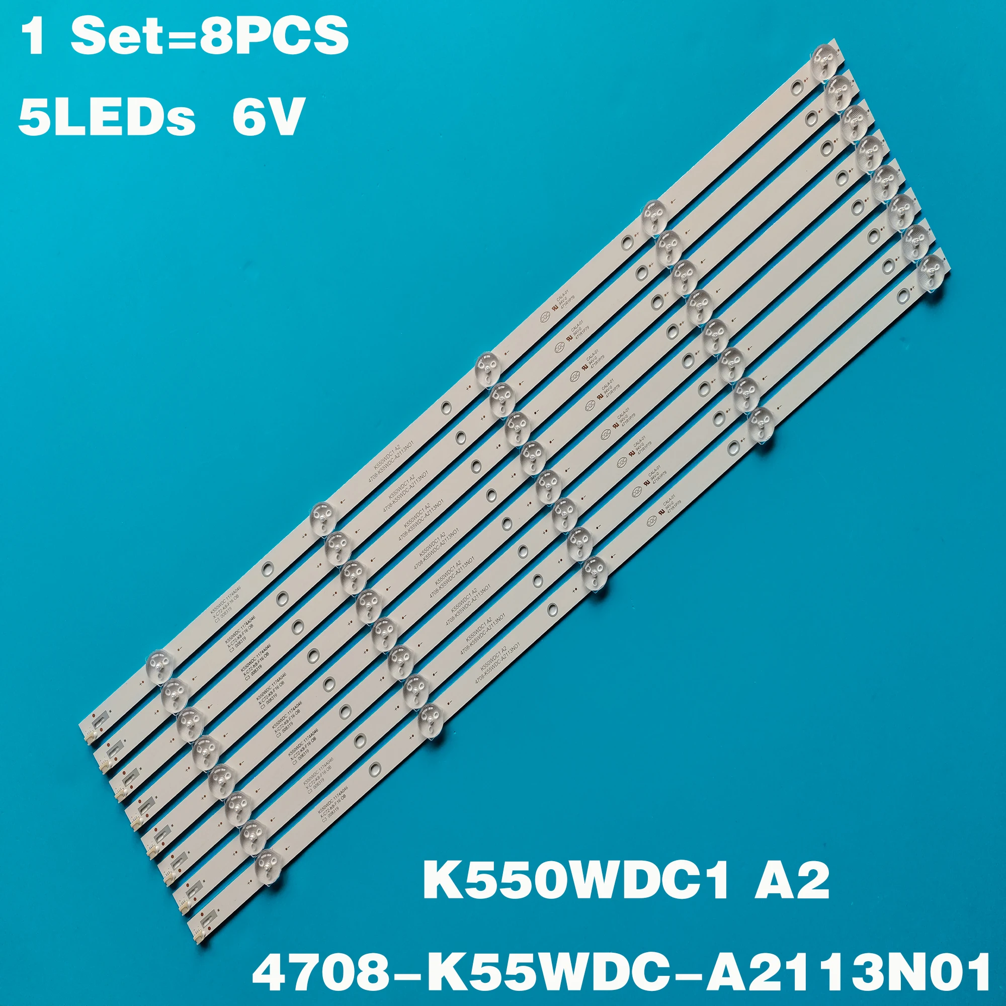 Светодиодная лента для подсветки 55PUF6092 K550WDC1 A2 4708-K55WDC-A2113N01 471R1P79 5 светодиодов (6 в) 545 мм, 8 шт.