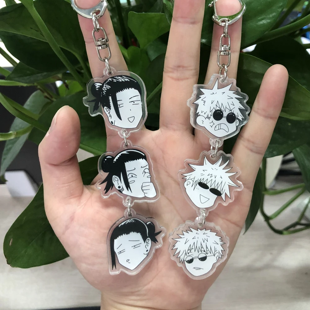 

Anime Jujutsu Kaisen Keychain Cosplay Gojo Satoru Geto Suguru Bag Pendant Keyring Fan Collection Props
