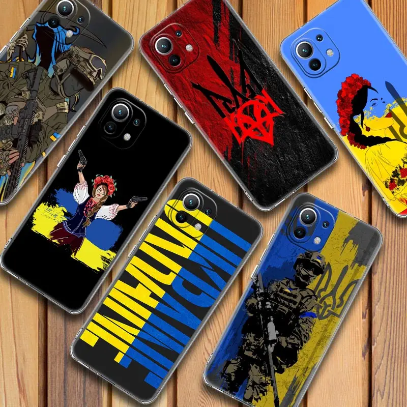 

Ukraine Flag Soft Fundas Mi 11 Lite 5G NE Case For Xiaomi 12T Pro 12 11X 10T 11T 13 Pro Note 10 Clear Cover Ukraine Girl Soldier
