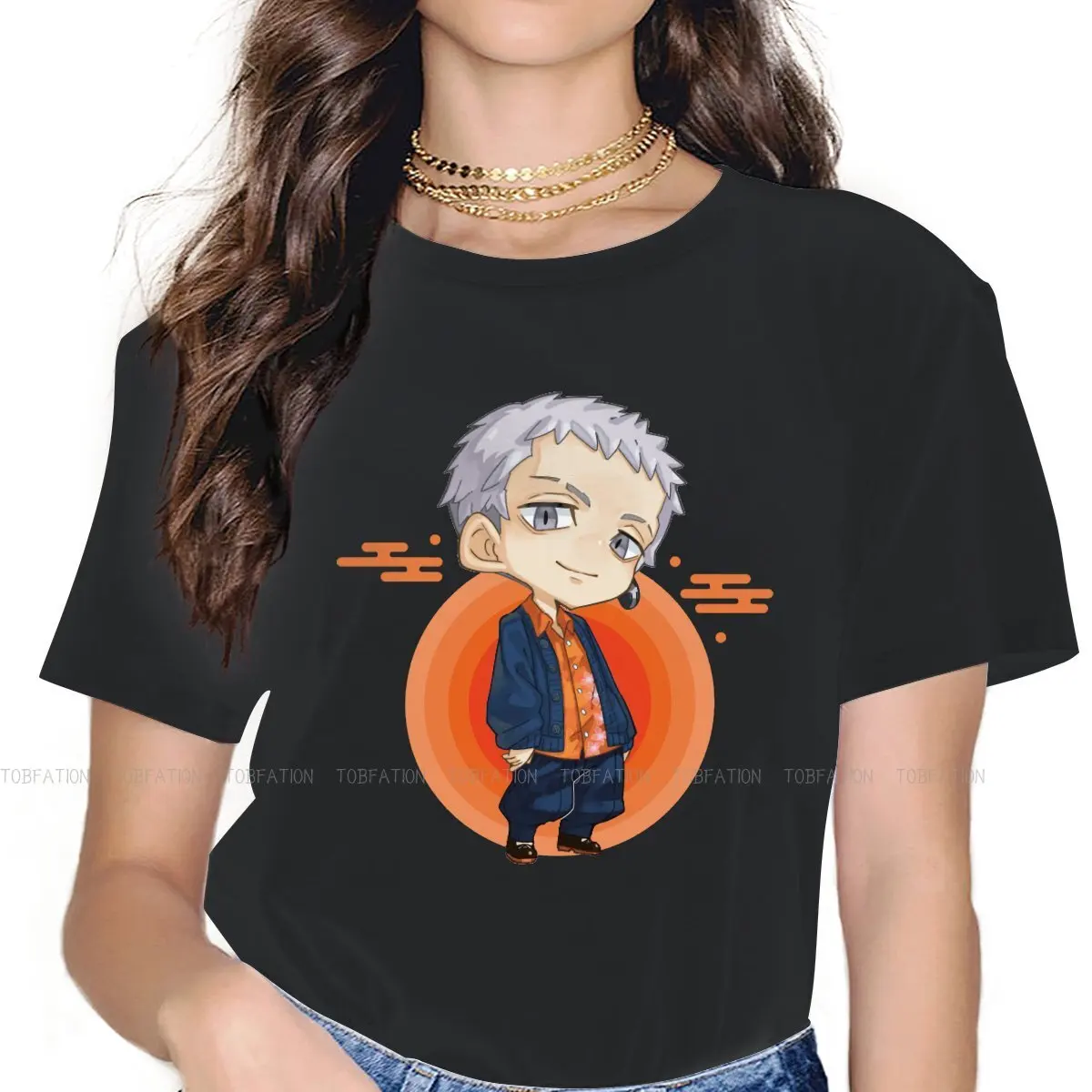 

Cool Chibi Mitsuya Manji Women Clothing Tokyo Revengers Hanagaki Takemichi Manga Graphic Print Female Tshirts Loose Tops Girls