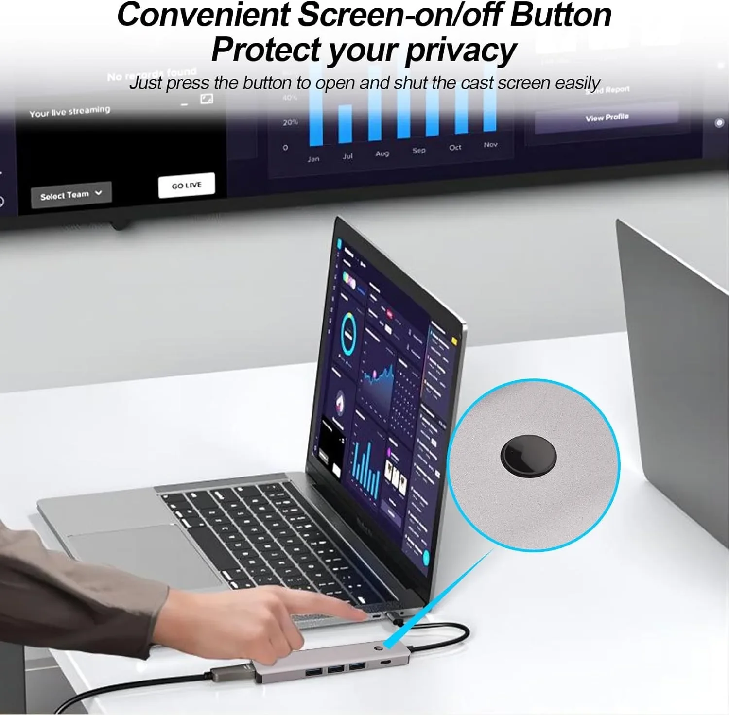 Usb-концентратор 5 в 1 с поддержкой 4k HDMI и кнопкой включения/выключения