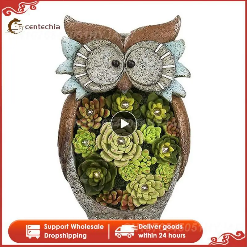 

Garden Statue Resin Owl Tortoise Snails Figurine Garden Lawn Ornaments with Solar LED Lights for Outdoor Yard Garden Decorations