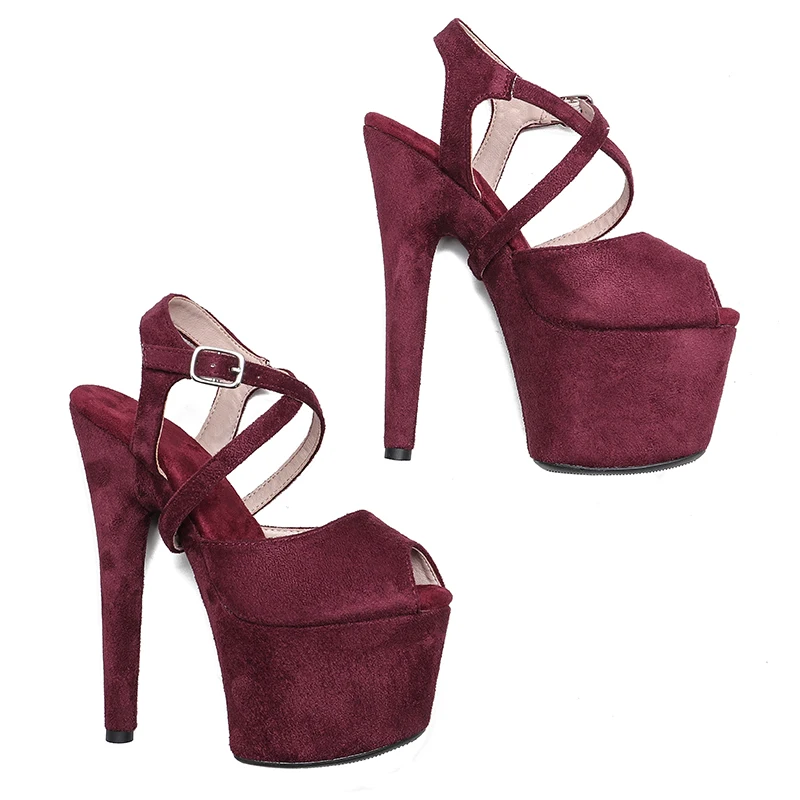 Leecabe 17CM/7Inch Women's Platform Sandals  party High Heels Shoes Pole Dancing Shoes