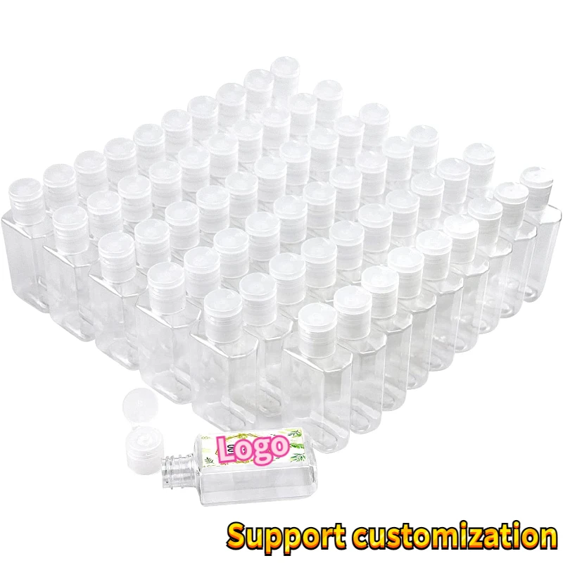 2oz Empty Hand Sanitizer Travel Bottle Refillable Clear Plastic Containers for Shampoo Lotion Cream Baby Shower Tolitery 50 Pack
