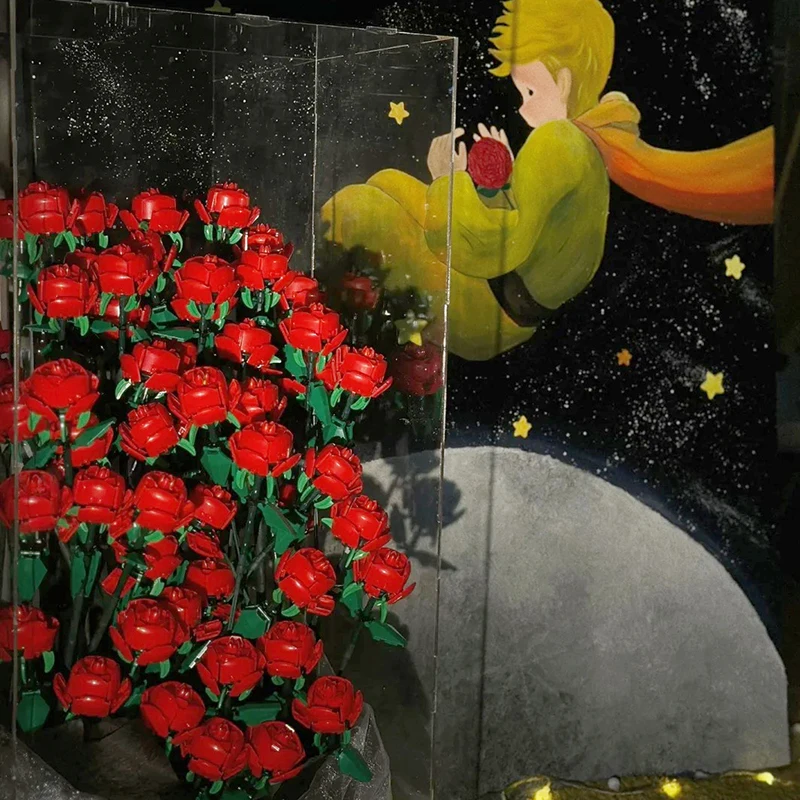 

Креативный букет роз, строительные блоки, романтический подарок на день Святого Валентина, «сделай сам», домашнее растение в горшке, цветоч...