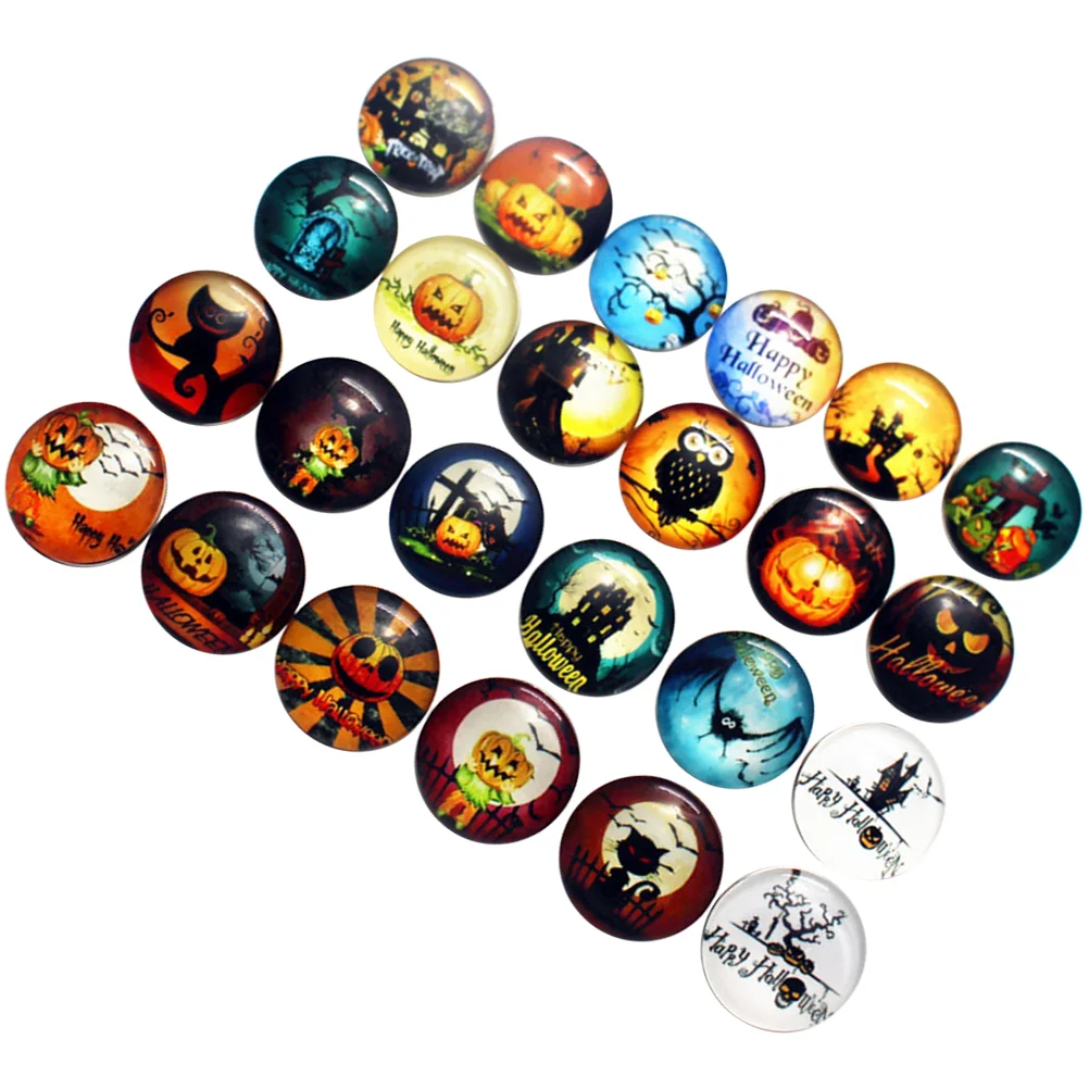 

Buttonsglasssewing Button Crafts Snap Flatback Round Decorative Cabochons Decor Diy Pumpkin Scrapbooking Assorted Style Holes