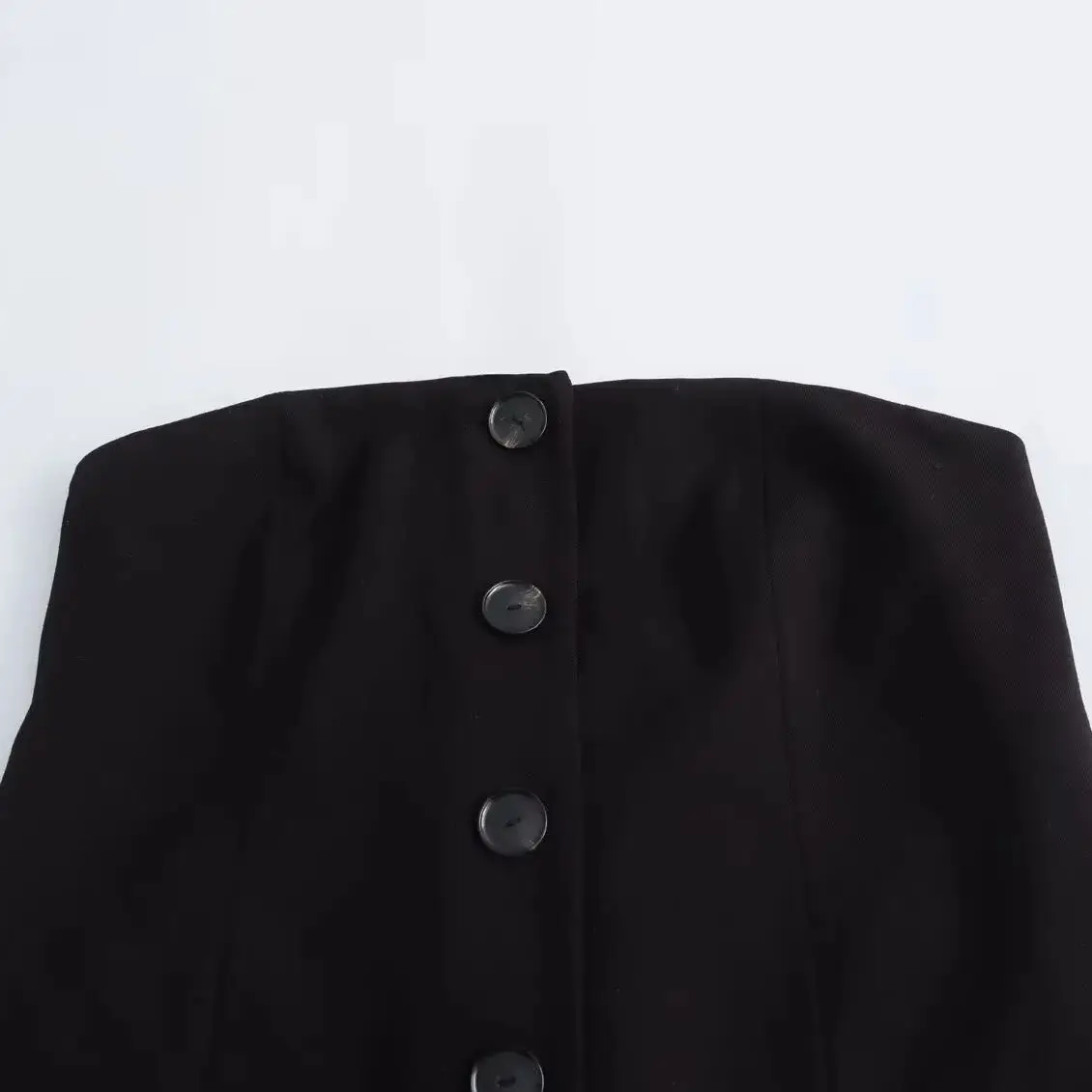 TRAF шикарные офисные черные майки без бретелек сексуальные женские летние топы