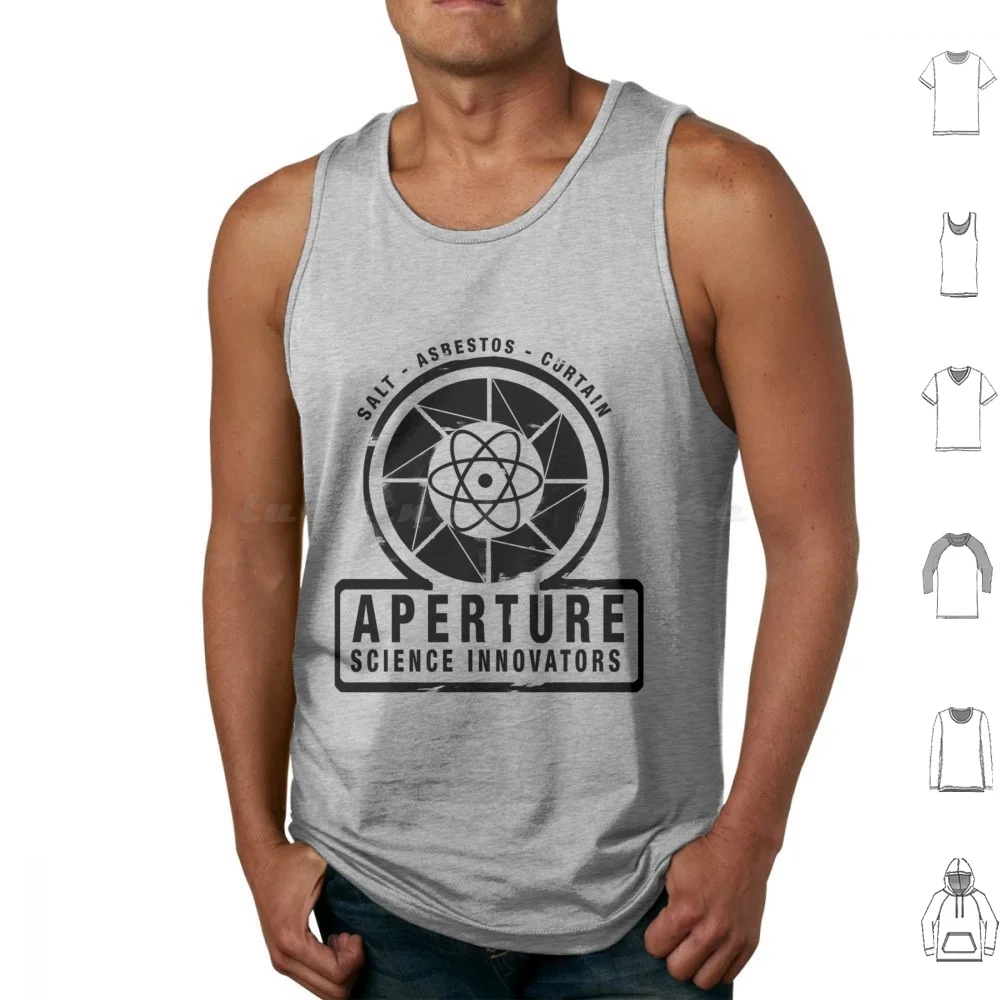 

Portal-Aperture Science Black Tank Tops Vest Sleeveless Portal Gaming Geek Nerd Game Half Life Aperture Science