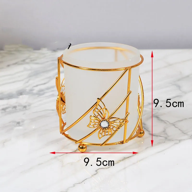 Изысканные стеклянные подсвечники металлические рамки праздничные украшения