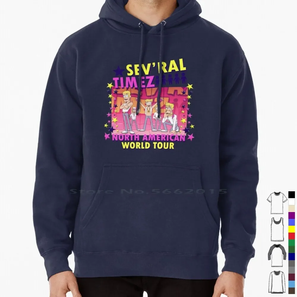 Фото Футболка Sev'ral Timez Tour из 100% хлопка Sevral Times Several Times Boy Band Funny Worlldd Tour Футболка с короткими рукавами и длинными рукавами №5