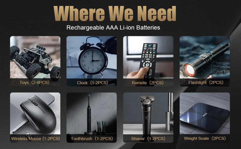 Фото USB-C AAA аккумуляторные батареи 1,5 В 1100 МВтч литиевые батареи постоянного напряжения с зарядным кабелем для игрушек с пультом дистанционного управления №3