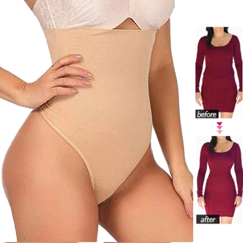 

Tummy Control Thong Shapewear for Women High Waisted Shaping Underwear Seamless Slimming Body Shaper Panties