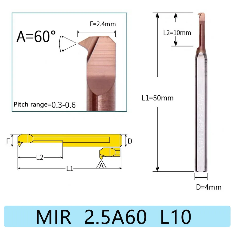 

HRC58 MIR A60 расточный инструмент для резьбы с небольшими отверстиями MIR2 MIR3 MIR4 MIR5 MIR6 MIR7-8-10 расточный резак для внутренних отверстий из вольфрамовой стали