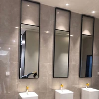 ceiling hanging bathroom mirror rectangular metal decorative mirror black frame espelho para banheiro shower mirror eb5bm