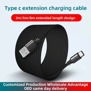 3m/5m/8m Extra Long Charging Cable for Airpods Samsung Huawei Xiaomi Switch SonyPS5 Nylon Data Wire 