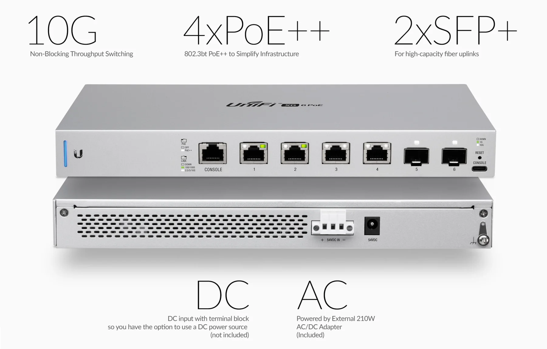UbiQuiti UniFi Switch 4-port 100/1000 US-XG-6POE Gray | Компьютеры и офис