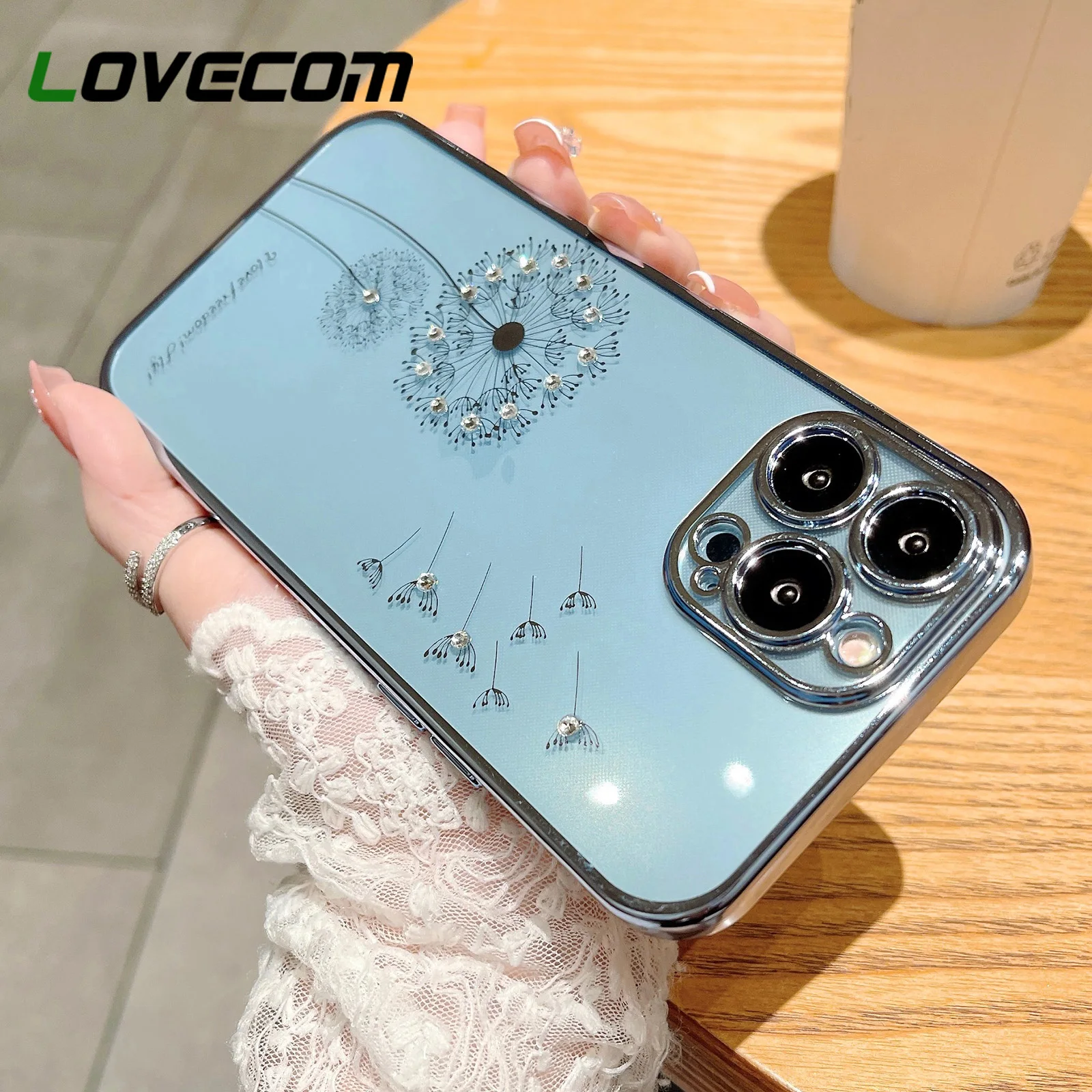 Прозрачный противоударный чехол с покрытием одуванчика для iPhone 14 12 13 11 Pro Max Mini X Xs