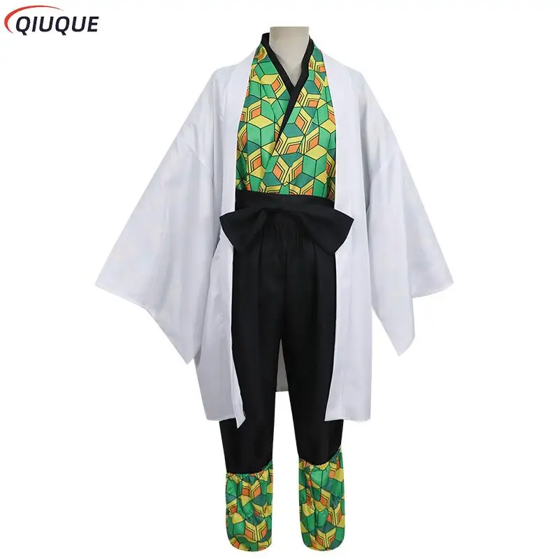 

Anime Demon Slayer Cosplay Costume Kimetsu no Yaiba Sabito Kimono Cape Mask Women Men Halloween Costumes