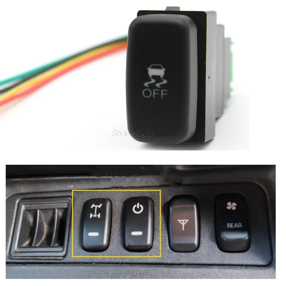 

1 шт., автомобильный Противоскользящий кнопочный выключатель питания, красный цвет, стандартный с соединительным проводом, подходит для Mitsubishi Outlander Pajero Wings 2006-2012