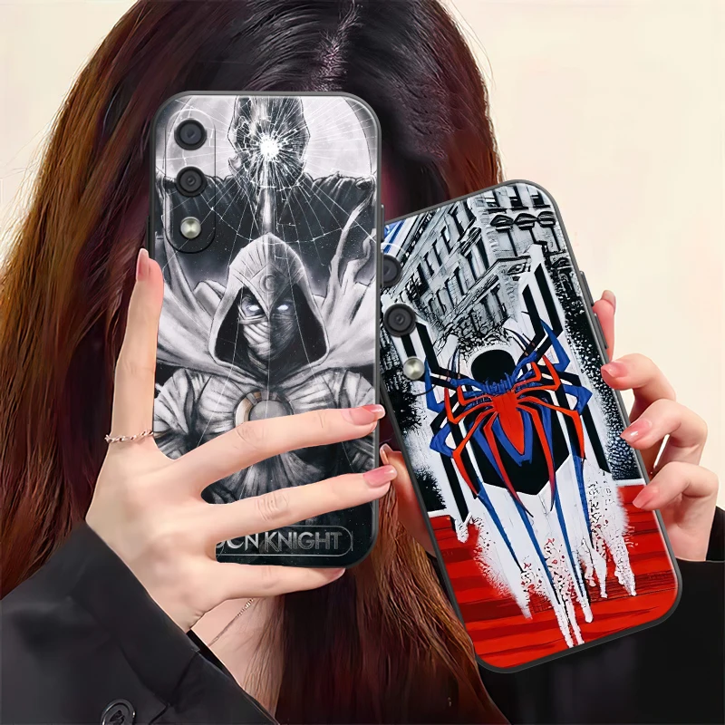 

Marvel Logo Moon Knight Phone Case For Samsung Galaxy S8 S8 PLus S9 S9 Plus S10 S10E S10 Lite 5G Plus Liquid Silicon Black Soft