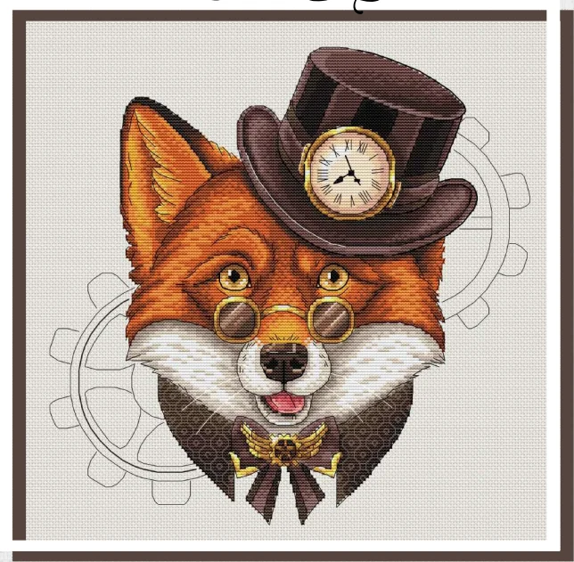 Fox 40-40 DIY needle work Cross Stitch Set Counted Kit 28ct 14ct 32ct Metallic aida