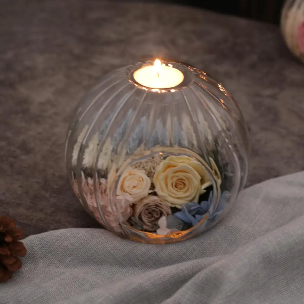 

Glass Candle Holder Home Decor High Temperature Pumpkin Resistant Candlestick Decoration Bar Western Wedding Centerpieces Table