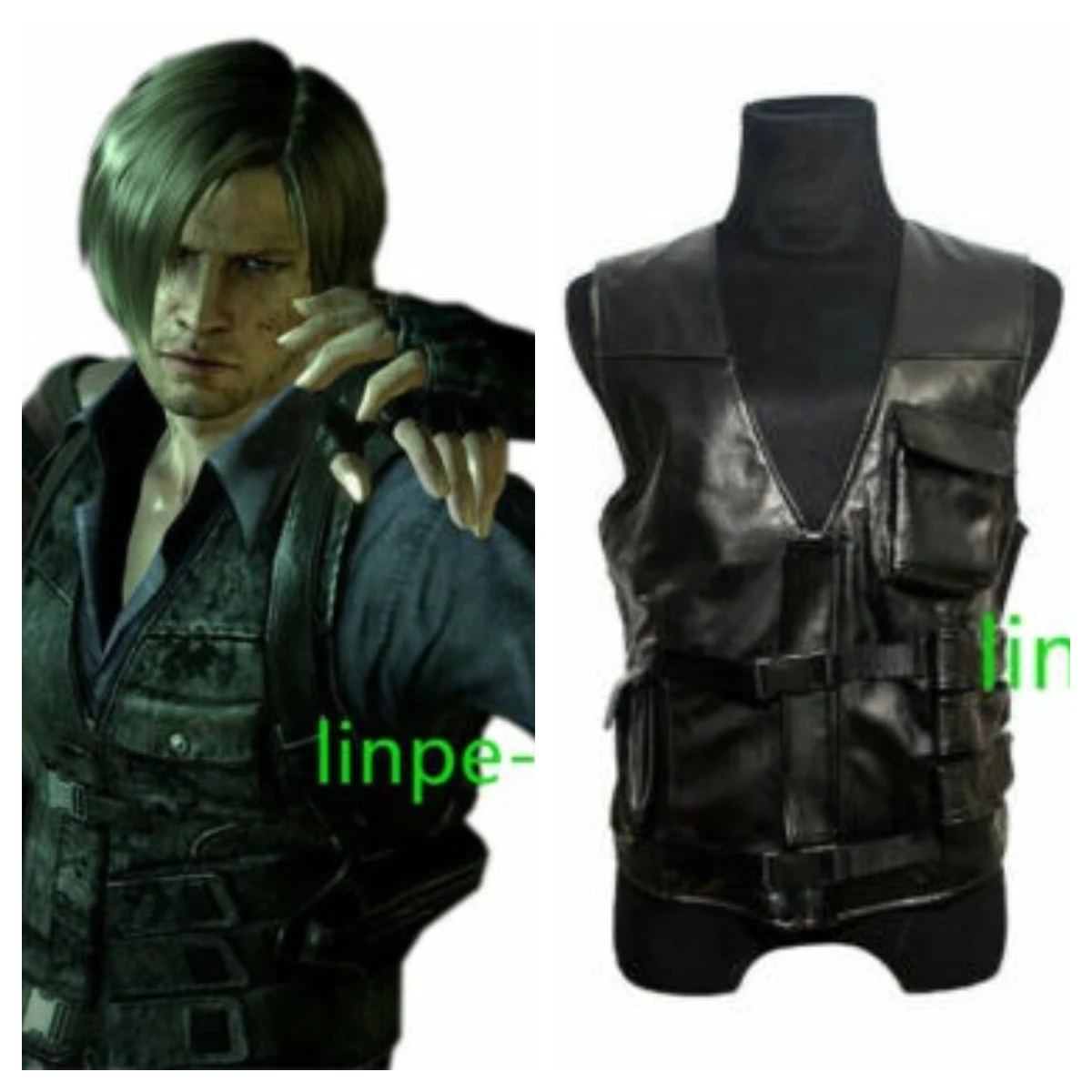 Жилет из жилета куртка костюм для косплея житель зла 6 Леон Кеннеди