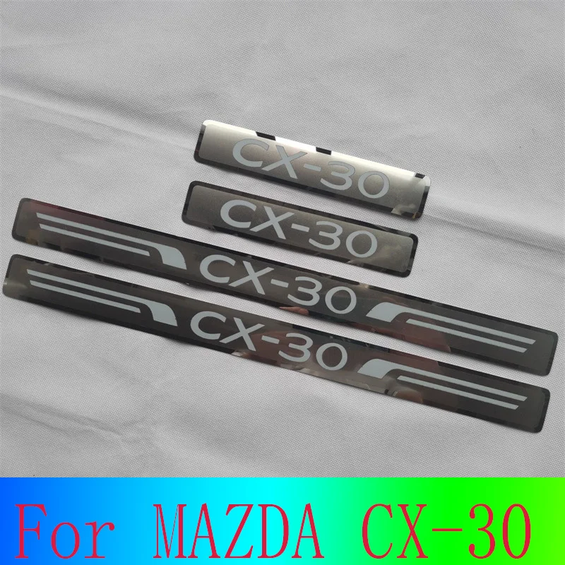 

For MAZDA CX-30 Car Door Edg Protector Edge Protection Accessories Trim Strip Sill Scuff Plates Chromium Styling Stainless Steel