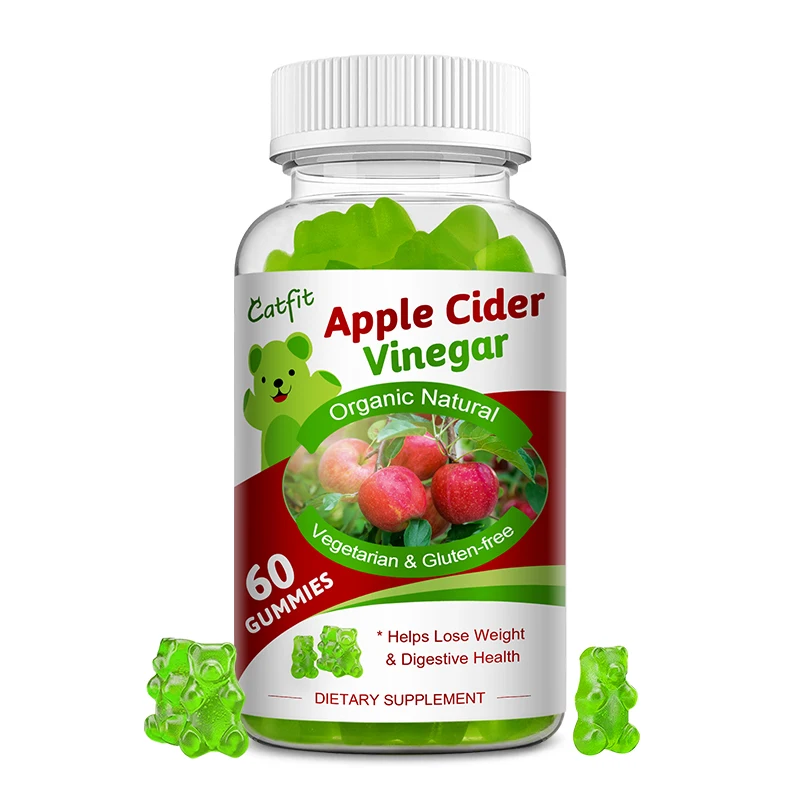 

Catfit Apple Cider Vinegar Gummies Vitamins B9 & B12 Support Weight Loss Digestion, Detox & Cleansing Energy Levels & Gut Health