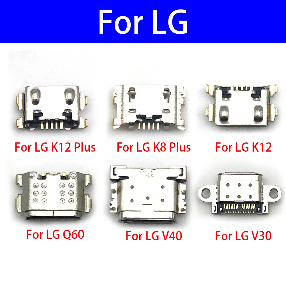 20 Pcs USB Charging Port Connector Plug micro Jack Socket For LG V30 V40 Q60 K8 K12 Plus K9 K11 K10 K4 2017 K10 2016
