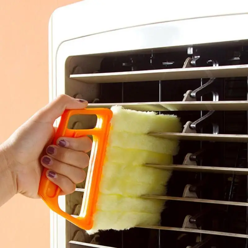 

7 Finger Dusting Cleaner Tool Useful Microfiber Window Brush Air Conditioner Cleaner Washable Venetian Blind Blade Cleaning