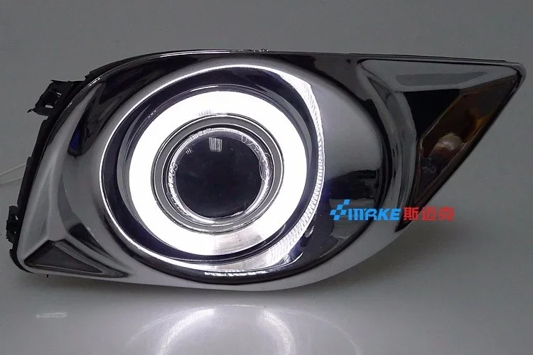 Фото Eosuns Ccfl Angel Eye светодиодные дневные ходовые огни Drl + галогенные противотуманные фары + линзы проектора для Nissan Sunny Versa 2011 2012 2013 №4