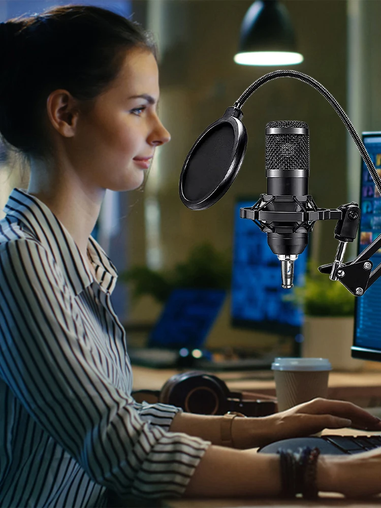 Оборудование для подкастов с микрофоном BM800 и двухслойной звуковой картой V8