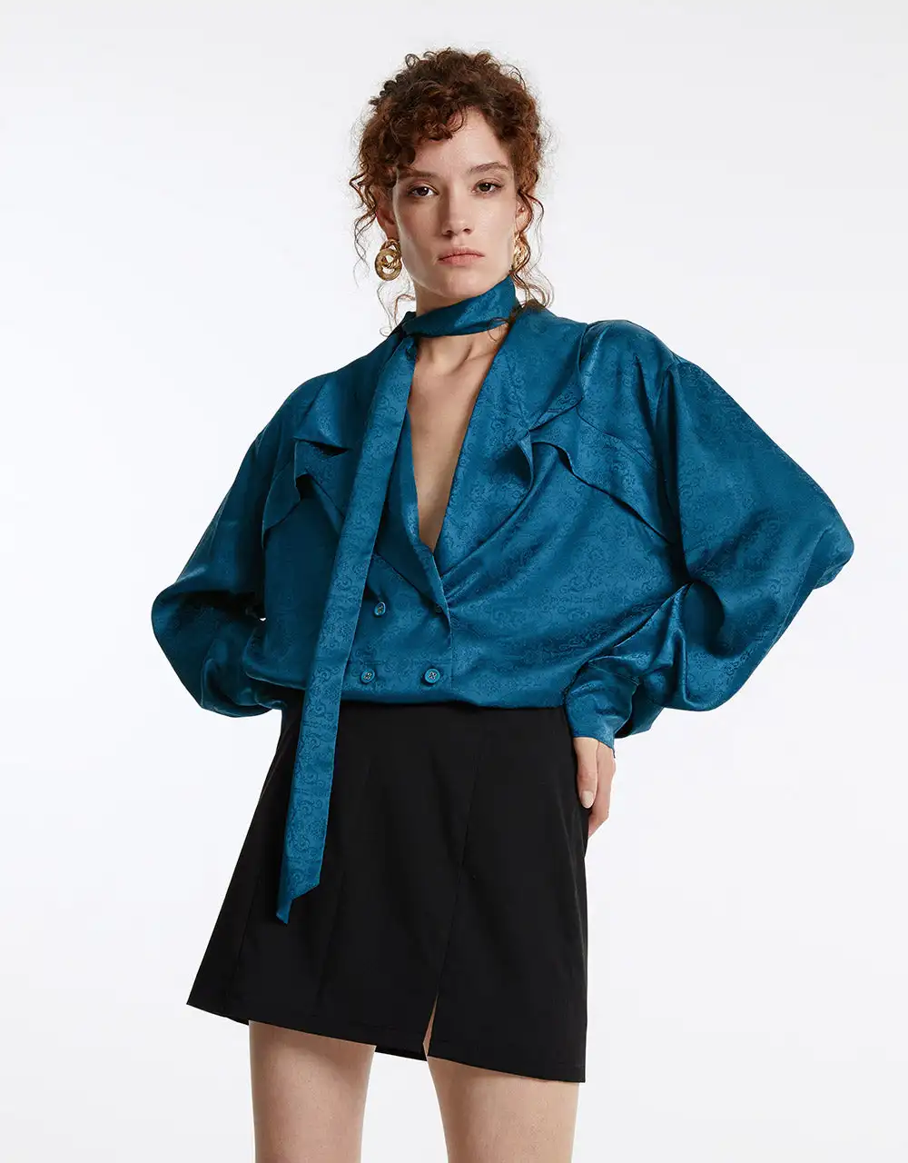 

Jacquard Bow Detail Shirt