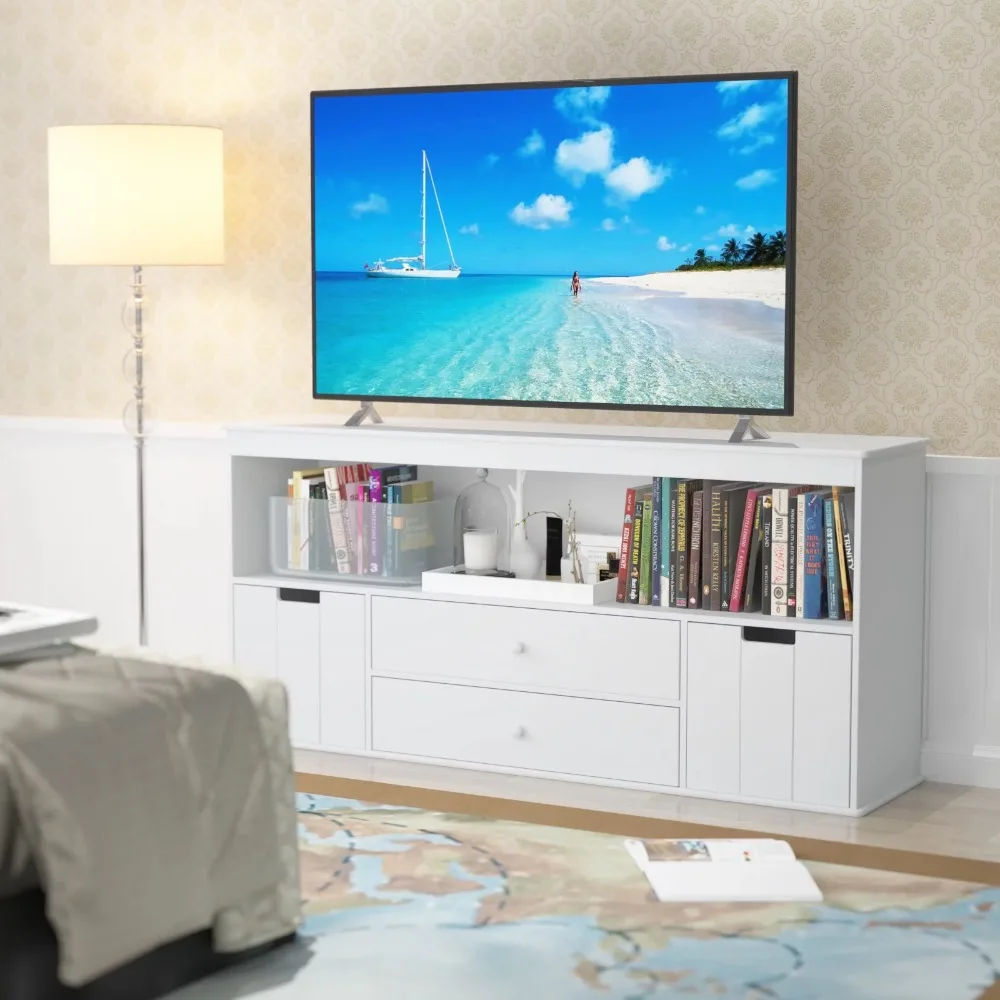

Современная ТВ-подставка Yoneston для телевизора до 50 дюймов, большой ящик для хранения игрушек, медиа-консоль, книжные полки для дома, гостиной