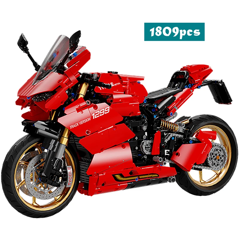 

Technical Famous Racing Car Model Building Blocks Red Heavy Locomotive Motorcycle Assembly Bricks Toys for Friends Holiday Gifts