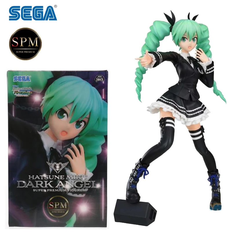 В наличии SEGA SPM Hatsune Miku Project DIVA Arcade Future Tone DARK ANGEL PVC 23CM Аниме Фигурки Модель игрушки