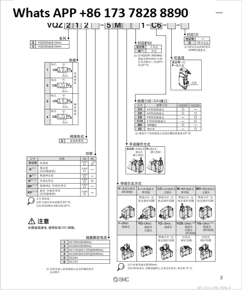 Электромагнитный клапан SMC VQZ115/VQZ115R-5G1-5L1-5M1-5GB1-5LB1-M5-C4-C6-PR-CP