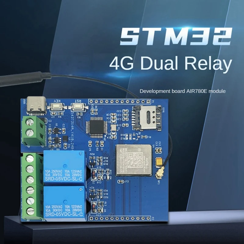 Фото DC 5V STM32 4G Networked Dual-Way Relay Relay Development Board Onboard AIR780E Module I/O Port STM32 Development Board №4