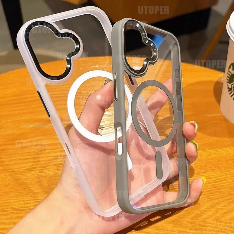 Высококачественный акриловый чехол для телефона с металлической рамкой IPhone 16 15 14