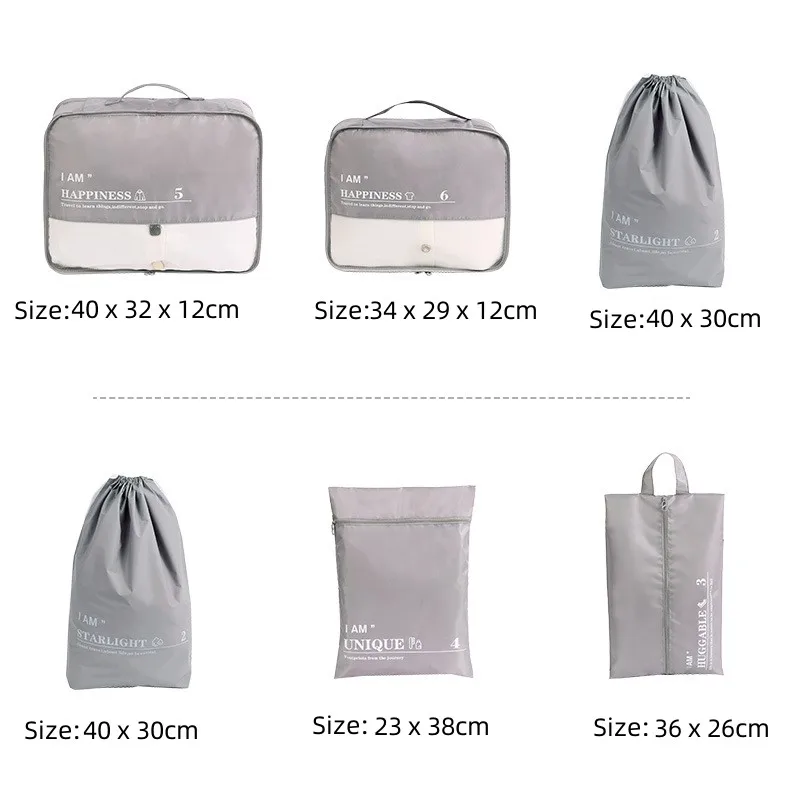 Men Travel Bags Set Portable Packing Cubes Storage bag Clothing Sorting Organizer Pouch Women Luggage Accessory Product Suitcase