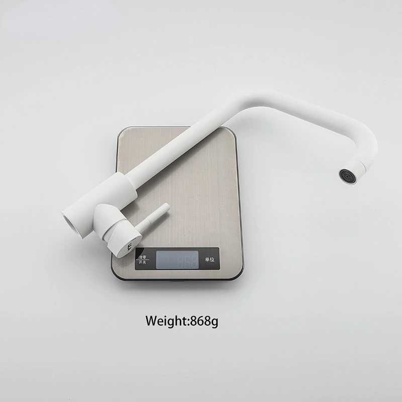 Белый простой кухонный смеситель из нержавеющей стали Поворот на 360 градусов