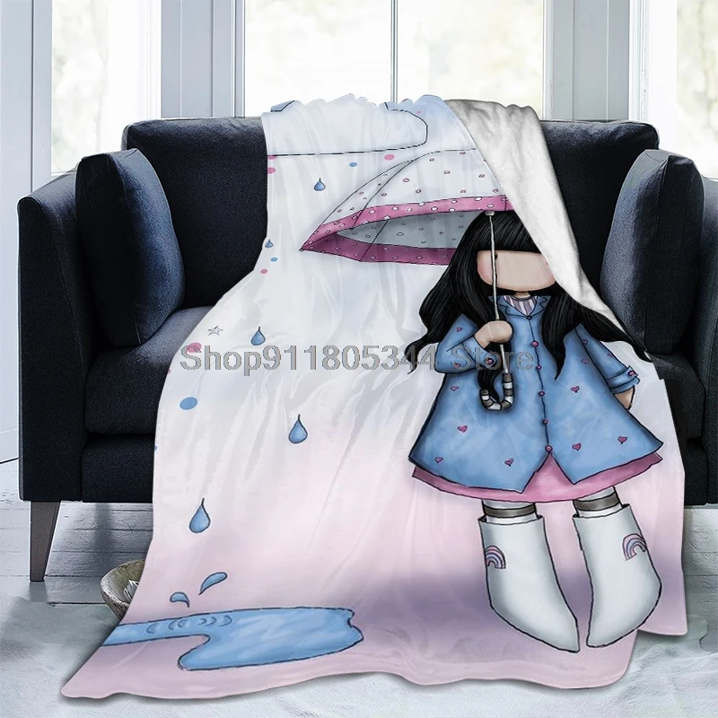 

A-Coque Art Cartoon Santoro Gorjuss Throw Blanket Fuzzy Warm Throws for Winter Bedding 3D Printing Soft Micro Fleece Blanket -YU