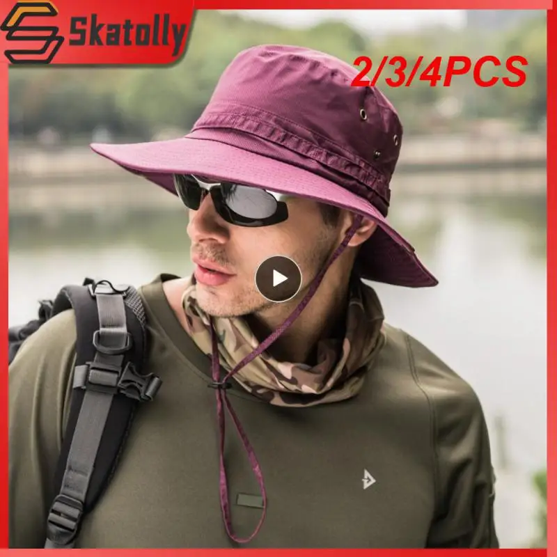 

2/3/4PCS Summer Sun Hat Men Women Cotton Boonie Hat with Neck Flap Outdoor UV Protection Large Wide Brim Hiking Fishing Safari