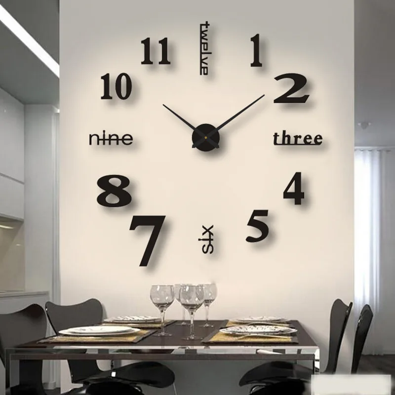 

Silent wall clock minimalist DIY living room three-dimensional decorative clock European style clock wall sticker clock