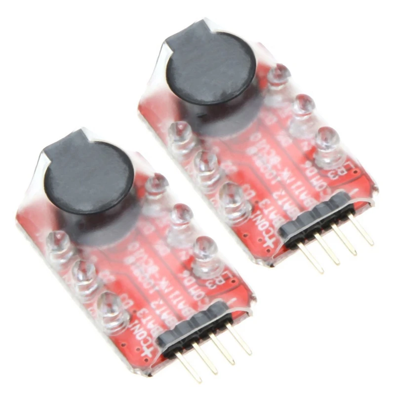 

RISE-2X Loud Hailer Lipo Battery Voltage Alarm Display Checker 2-3S LED Display For RC Helicopter Quadcopter Car Battery