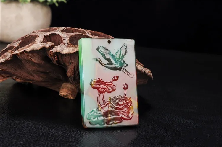 Xinjiang Hetian Jade Color Jade Lotus Xianhe фирменный кулон для мужчин и женщин Золотой нефрит популярный кулон Lianke (art.: 3920bc85c396c) - 3920bc85c396c