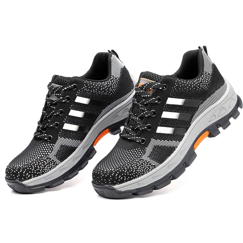 

Мужская защитная обувь, непробиваемые защитные ботинки, модная Рабочая Строительная обувь, женские кроссовки, Противоударная обувь со стал...