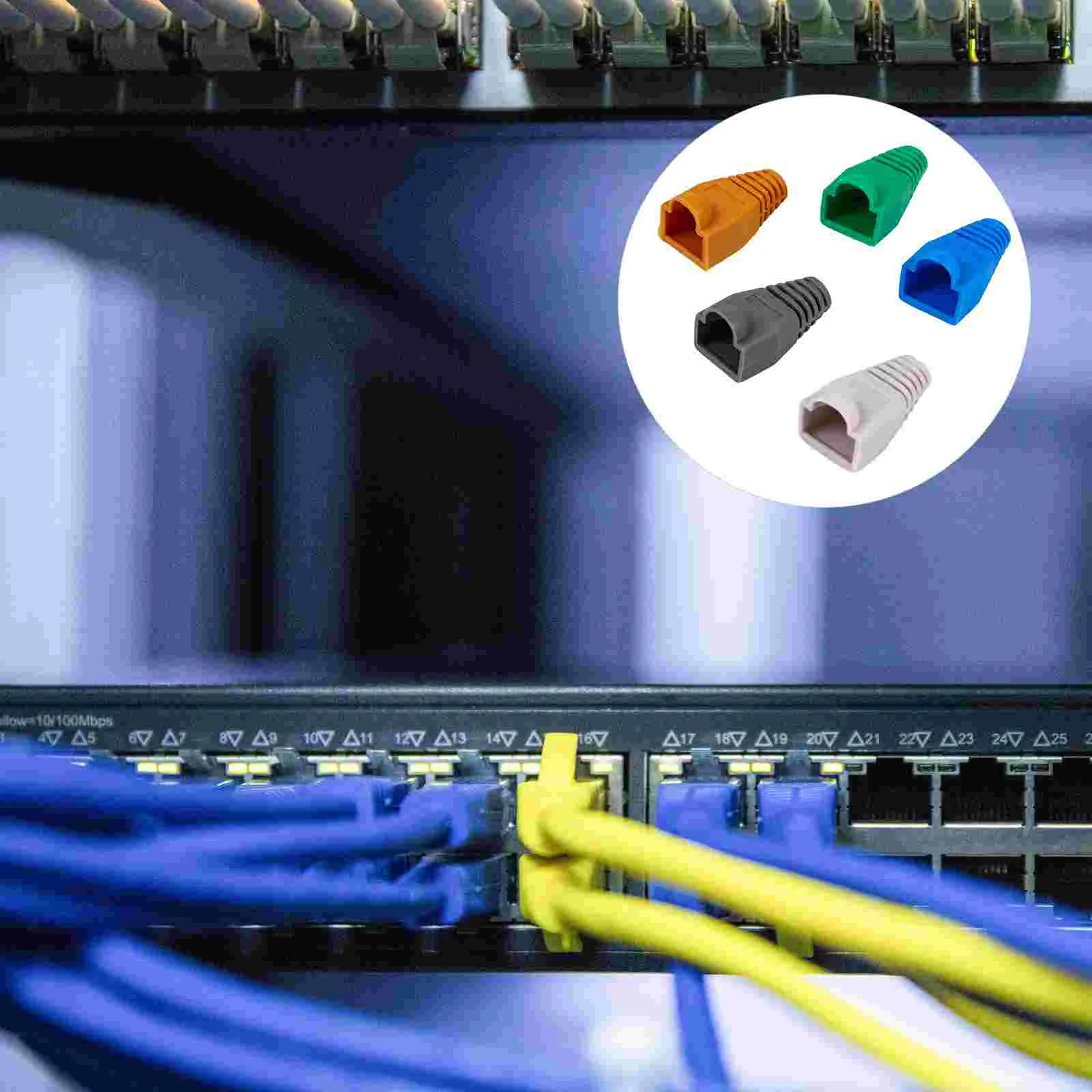 

100 Pcs Cable Boots Cover Network Boots Cover Network Plug Cover Connector Boots Cover for Computer