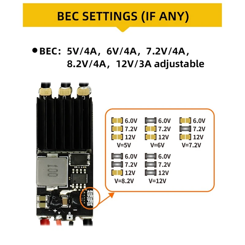 Бесщеточный Электрический регулятор скорости 2-8S 120A с прошивкой 28120 кГц